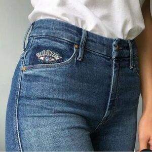 Mother High Waisted Double Looker Ankle Fray fruit carts size 26